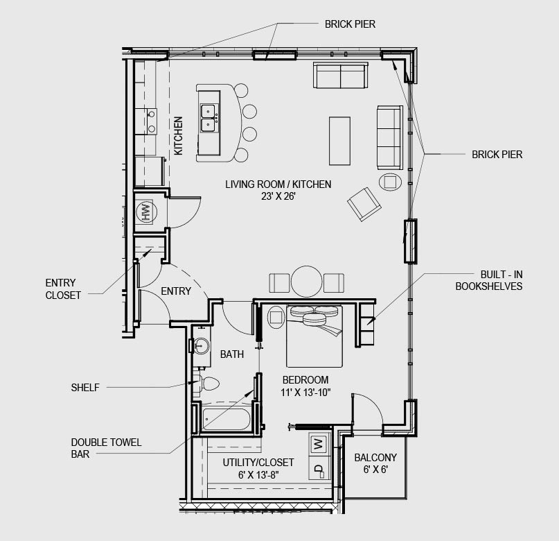 1 Bedroom Apartment Floorplan